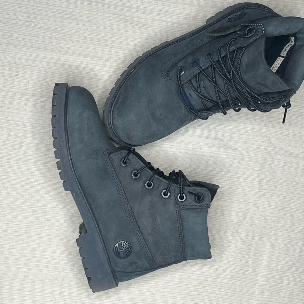 Timberland Kids Navy Blue Lace-Up Boots